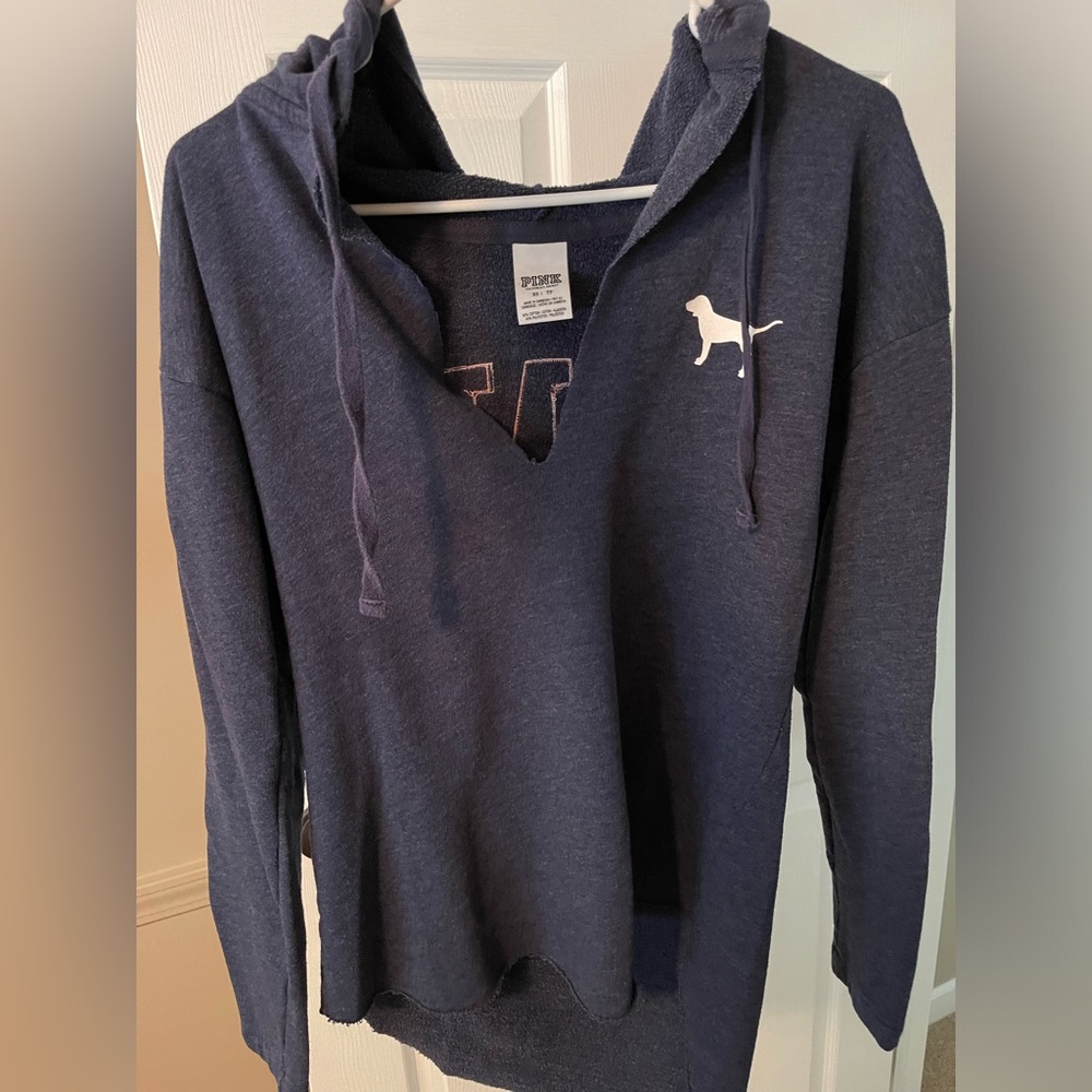 Pink By Victorias’s Secret Blue V-Neck Sweatshirt Hoodie Sz. X-Small